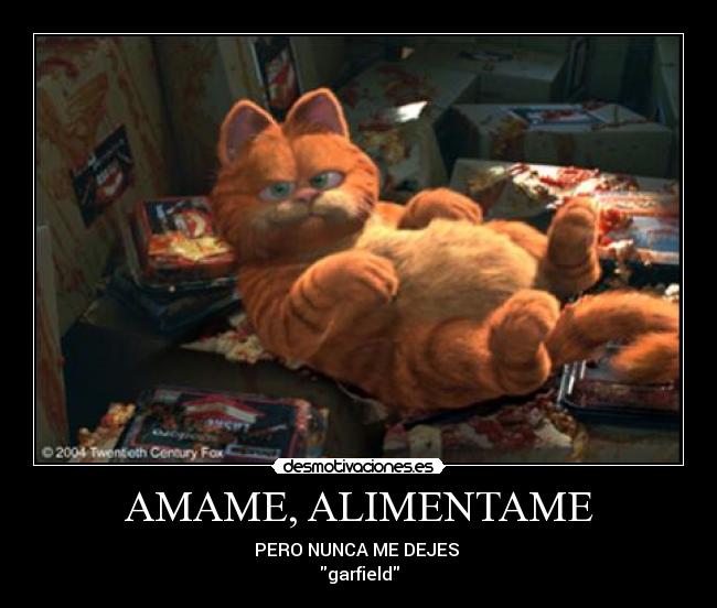 AMAME, ALIMENTAME - PERO NUNCA ME DEJES 
garfield