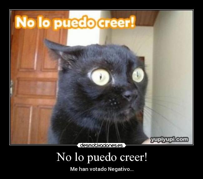 No lo puedo creer! - Me han votado Negativo...