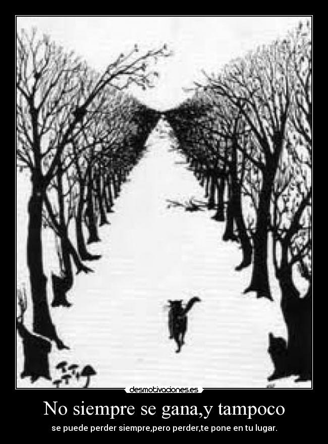 No siempre se gana,y tampoco - se puede perder siempre,pero perder,te pone en tu lugar.