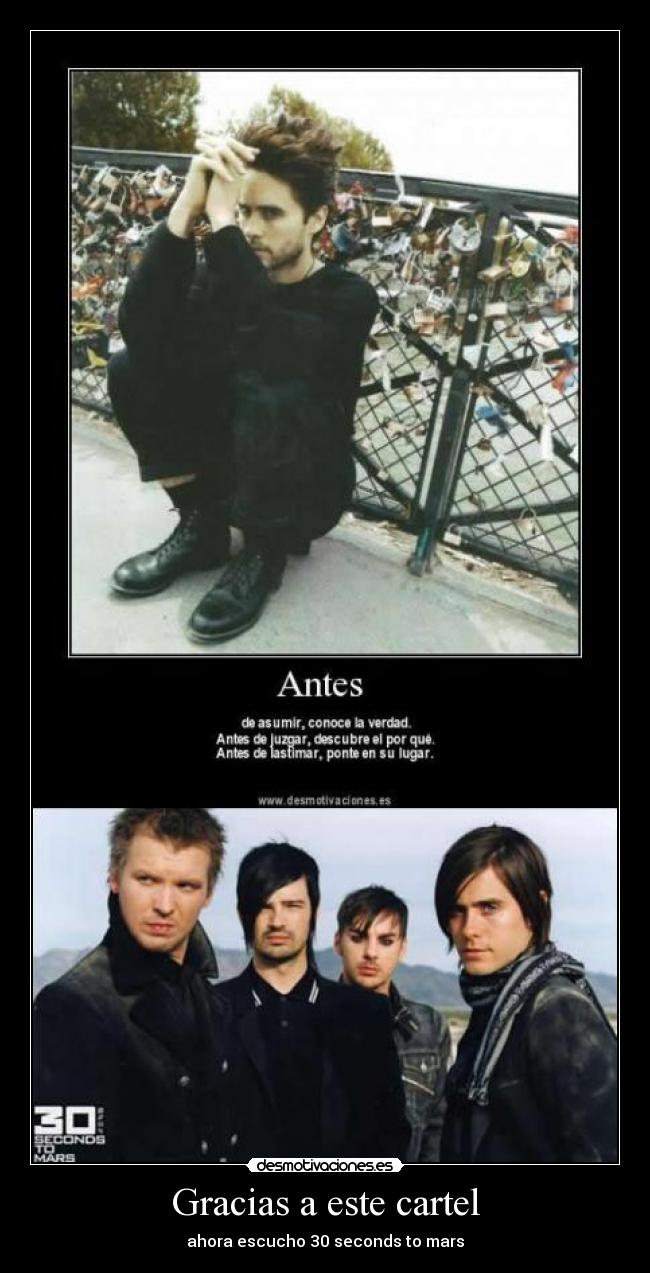 Gracias a este cartel - ahora escucho 30 seconds to mars