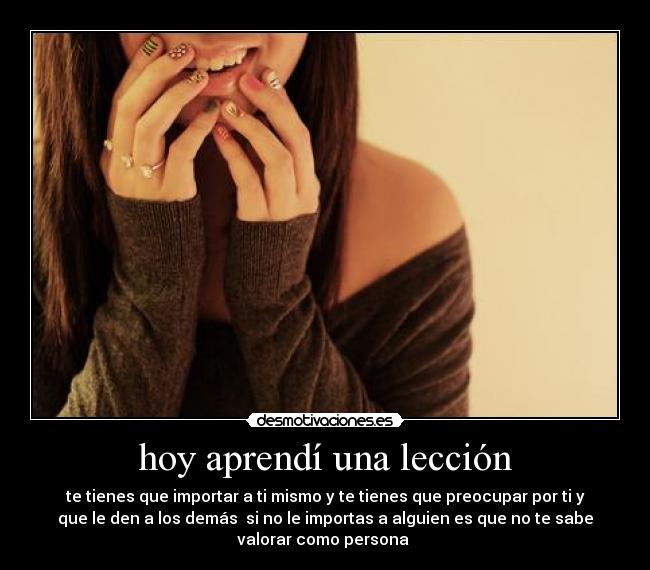 hoy aprendí una lección - 