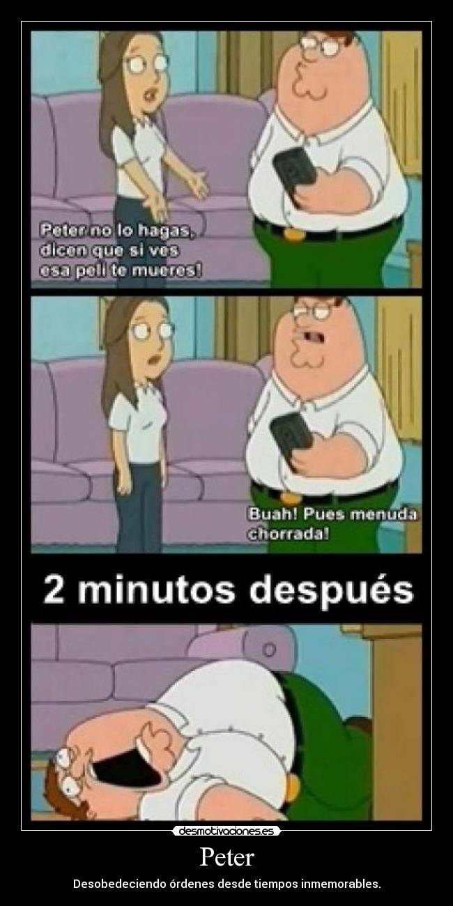 carteles peter griffin padre familia sexo muerte gatitos mono risa los simpsons desmotivaciones