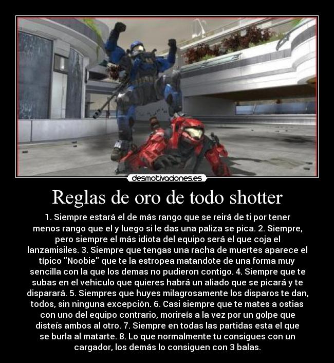 Reglas de oro de todo shotter - 