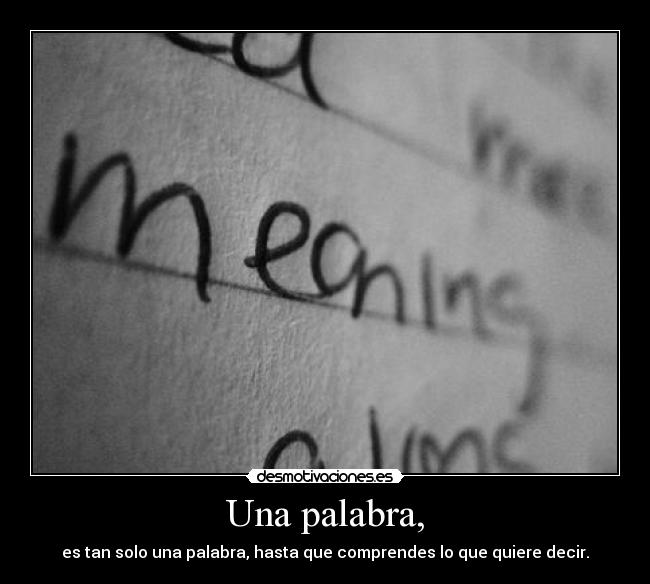 Una palabra, -
