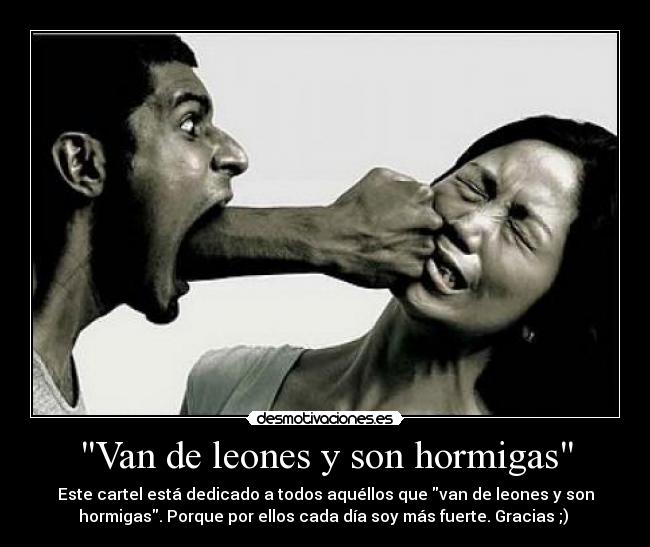 Van de leones y son hormigas -