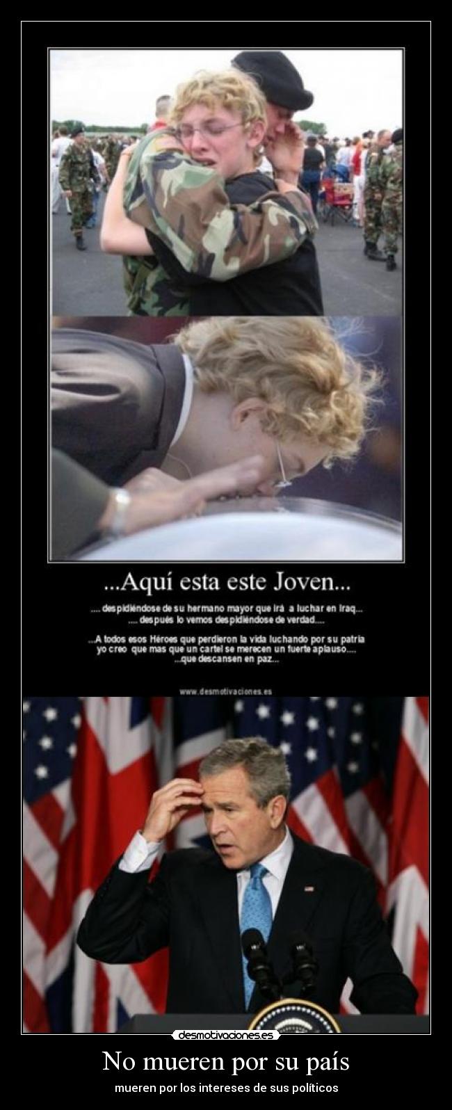 No mueren por su país - mueren por los intereses de sus políticos