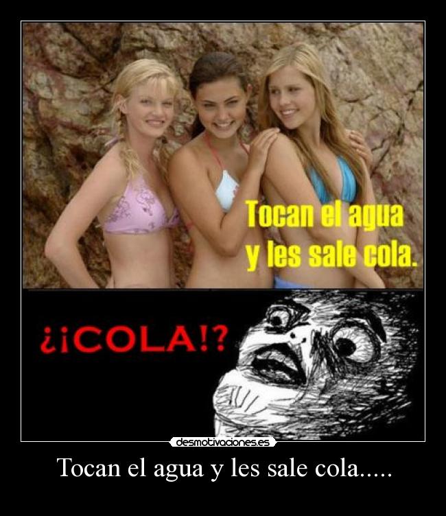 Tocan el agua y les sale cola..... -