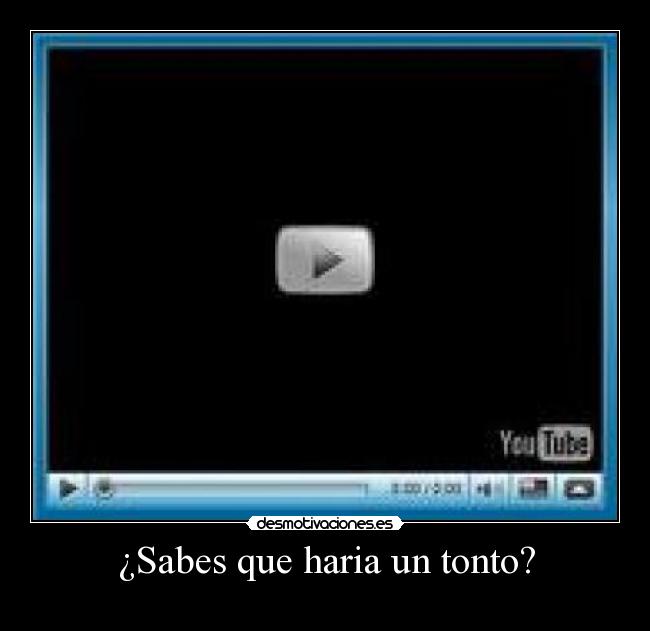 ¿Sabes que haria un tonto? -