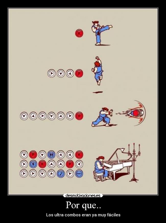 carteles ryu combos hadoken street fighter desmotivaciones