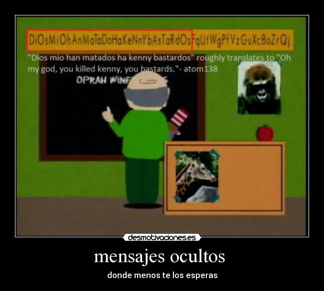 mensajes ocultos  - donde menos te los esperas