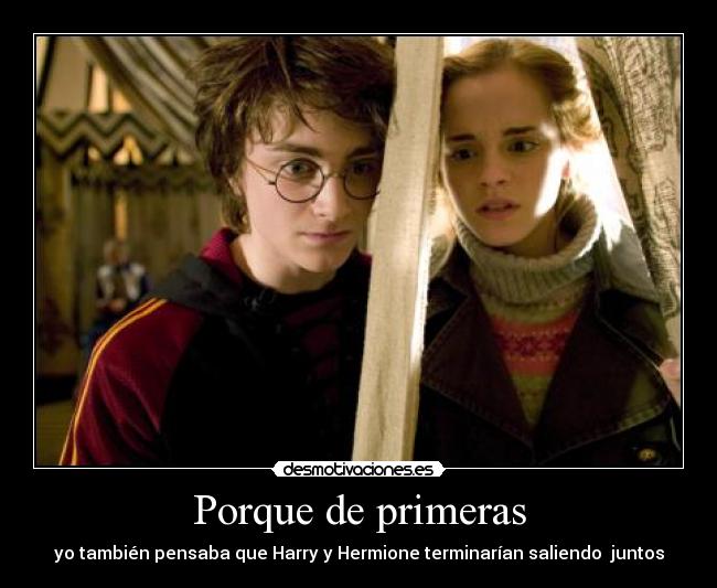 Porque de primeras - yo también pensaba que Harry y Hermione terminarían saliendo  juntos
