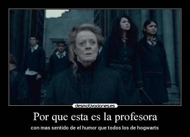Por que esta es la profesora - con mas sentido de el humor que todos los de hogwarts