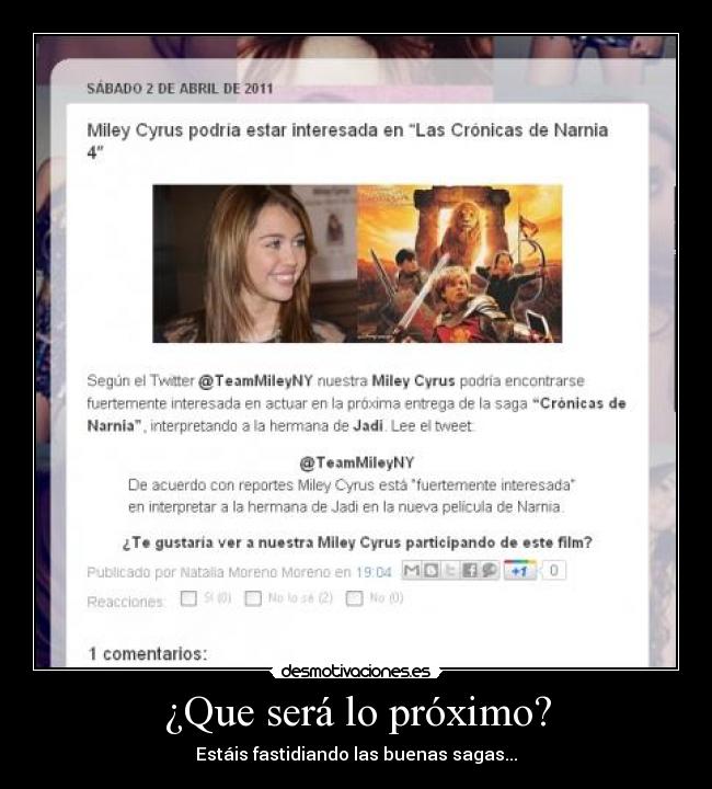 ¿Que será lo próximo? -