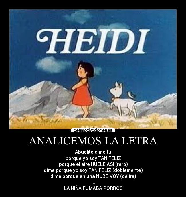 ANALICEMOS LA LETRA -