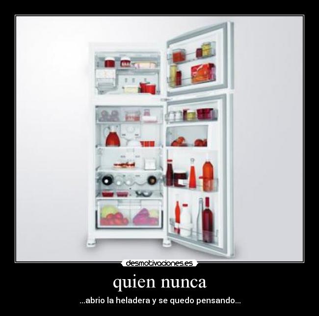 quien nunca - ...abrio la heladera y se quedo pensando...