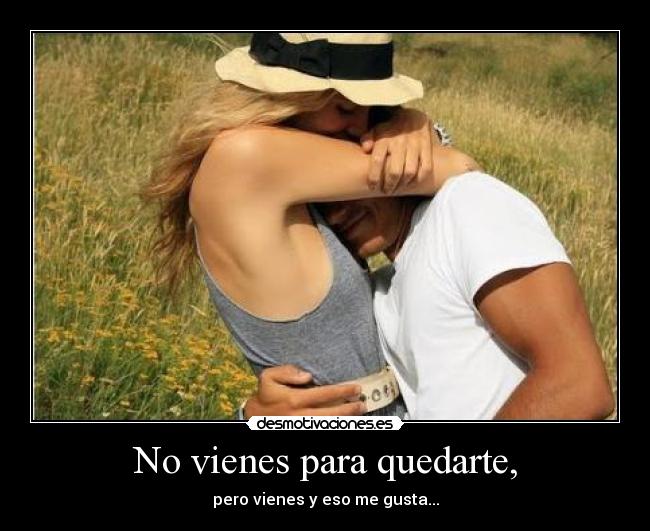 No vienes para quedarte, - 
