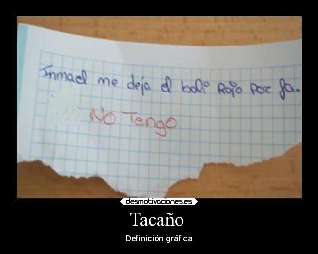 Tacaño - Definición gráfica