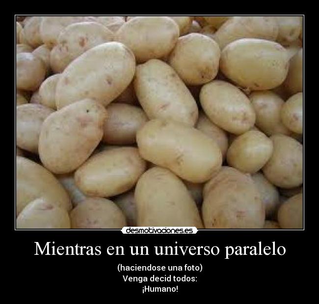 Mientras en un universo paralelo - (haciendose una foto)
Venga decid todos:
¡Humano!