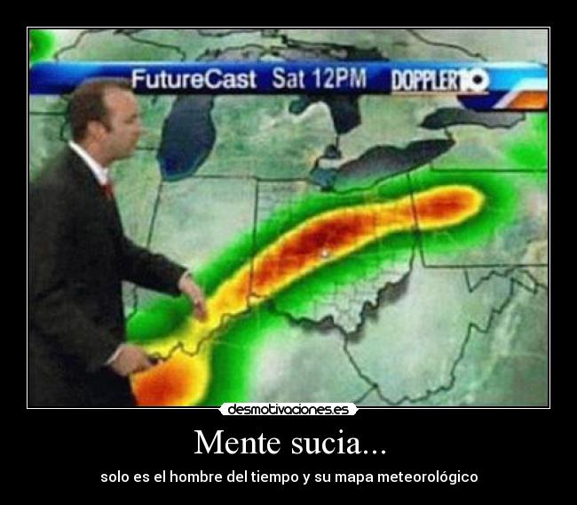 Mente sucia... - solo es el hombre del tiempo y su mapa meteorológico
