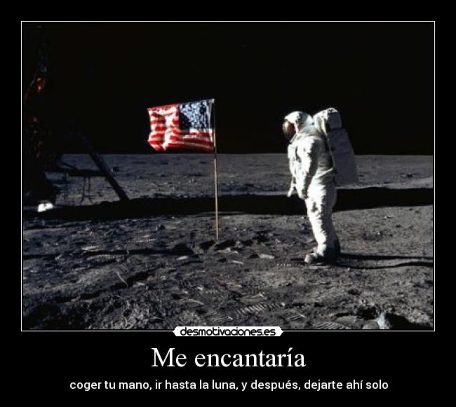 Me encantaría - coger tu mano, ir hasta la luna, y después, dejarte ahí solo