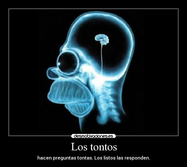 Los tontos - hacen preguntas tontas. Los listos las responden.