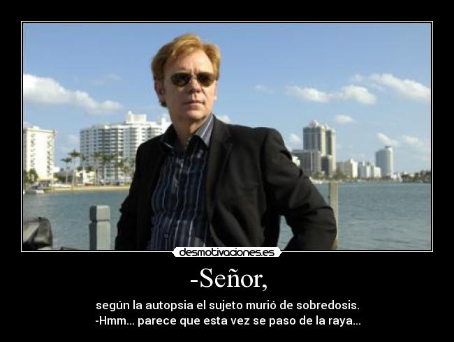 -Señor, - según la autopsia el sujeto murió de sobredosis.
-Hmm... parece que esta vez se paso de la raya...