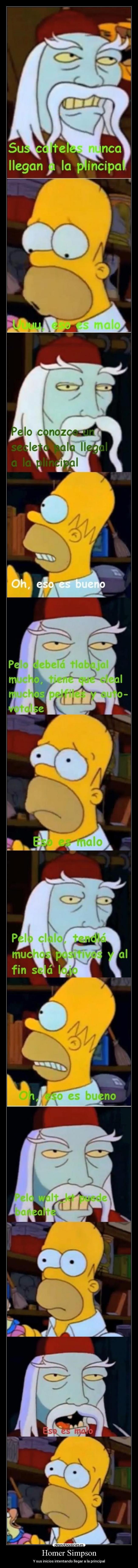 Homer Simpson - Y sus inicios intentando llegar a la principal