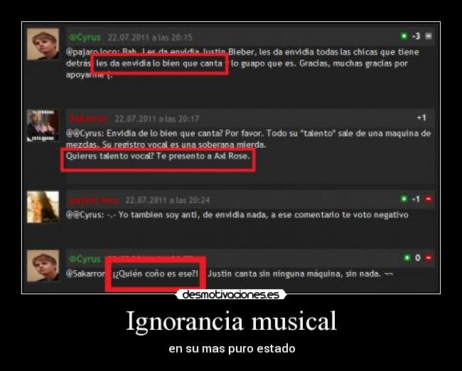 Ignorancia musical - en su mas puro estado