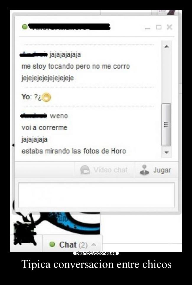 Tipica conversacion entre chicos - 