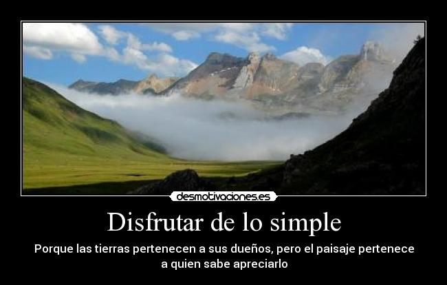 Disfrutar de lo simple - 