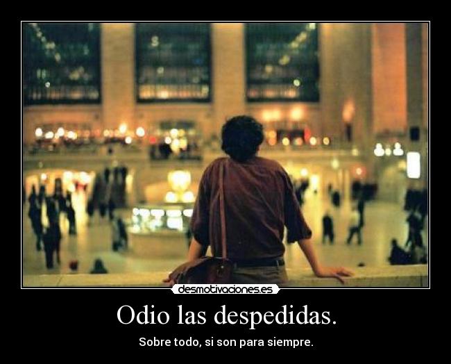 Odio las despedidas. - Sobre todo, si son para siempre.