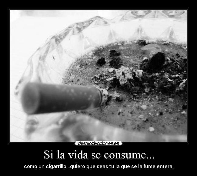 Si la vida se consume... - como un cigarrillo...quiero que seas tu la que se la fume entera.