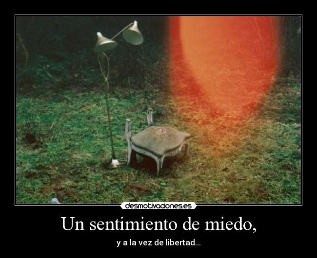 Un sentimiento de miedo, - y a la vez de libertad...
