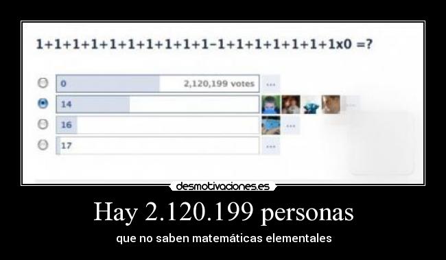 Hay 2.120.199 personas - que no saben matemáticas elementales