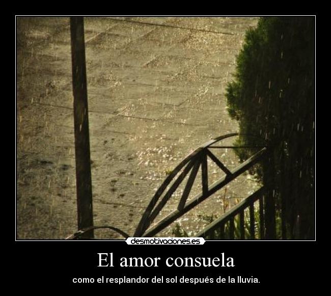 El amor consuela - como el resplandor del sol después de la lluvia.