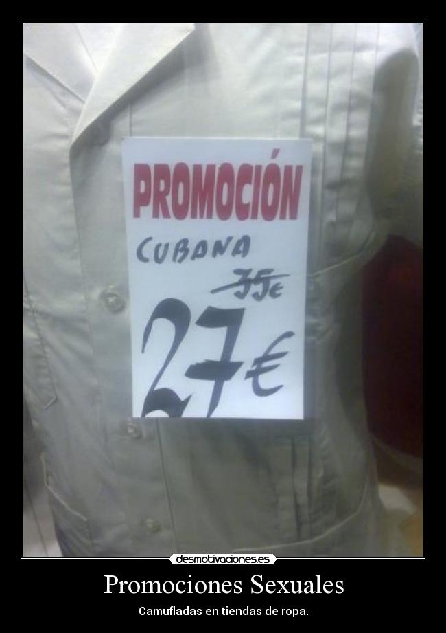 Promociones Sexuales - Camufladas en tiendas de ropa.