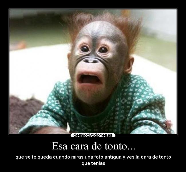 Esa cara de tonto... - que se te queda cuando miras una foto antigua y ves la cara de tonto que tenias