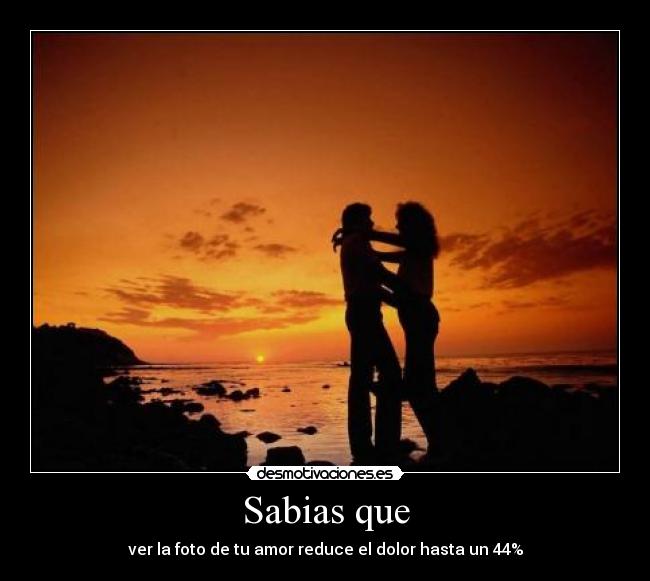 Sabias que - ver la foto de tu amor reduce el dolor hasta un 44%