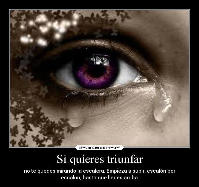 Si quieres triunfar - no te quedes mirando la escalera. Empieza a subir, escalón por
escalón, hasta que lleges arriba.