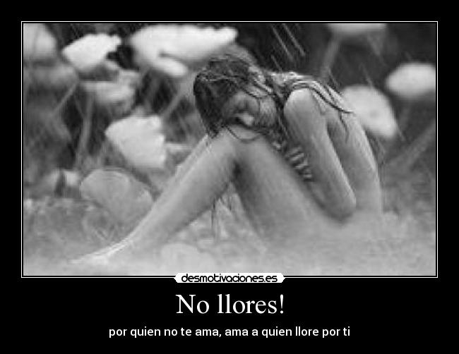 No llores! -  por quien no te ama, ama a quien llore por ti 