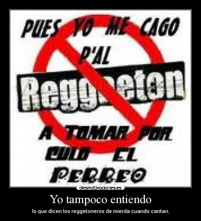 Yo tampoco entiendo - lo que dicen los reggetoneros de mierda cuando cantan.