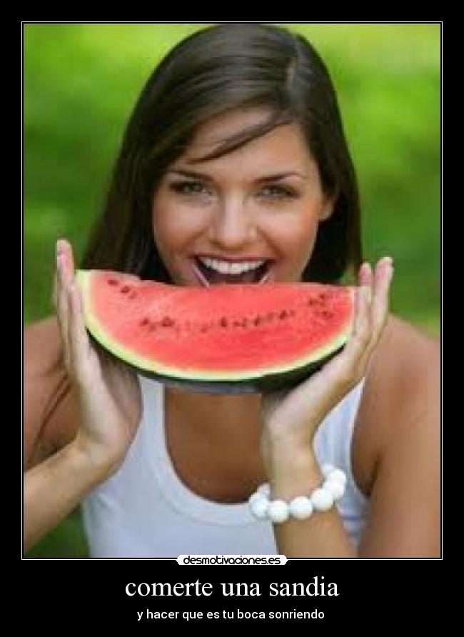 comerte una sandia - y hacer que es tu boca sonriendo