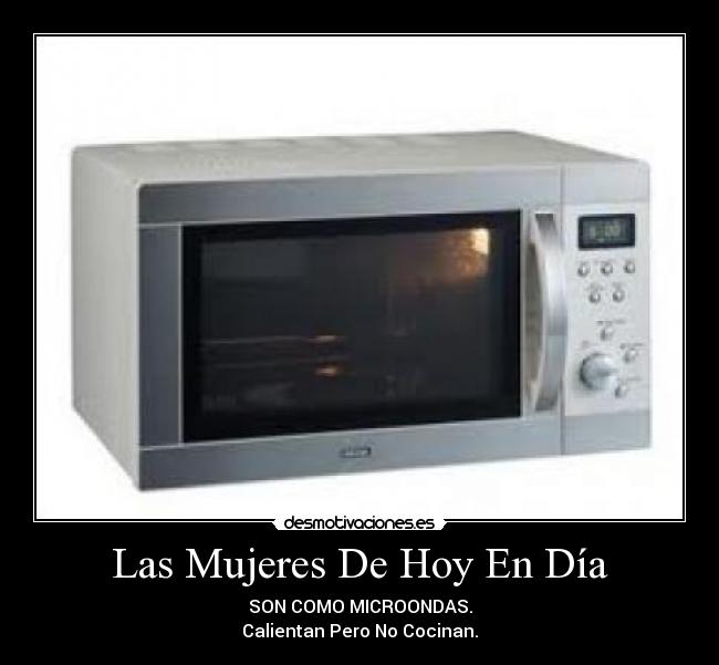 Las Mujeres De Hoy En Día - SON COMO MICROONDAS.
Calientan Pero No Cocinan.