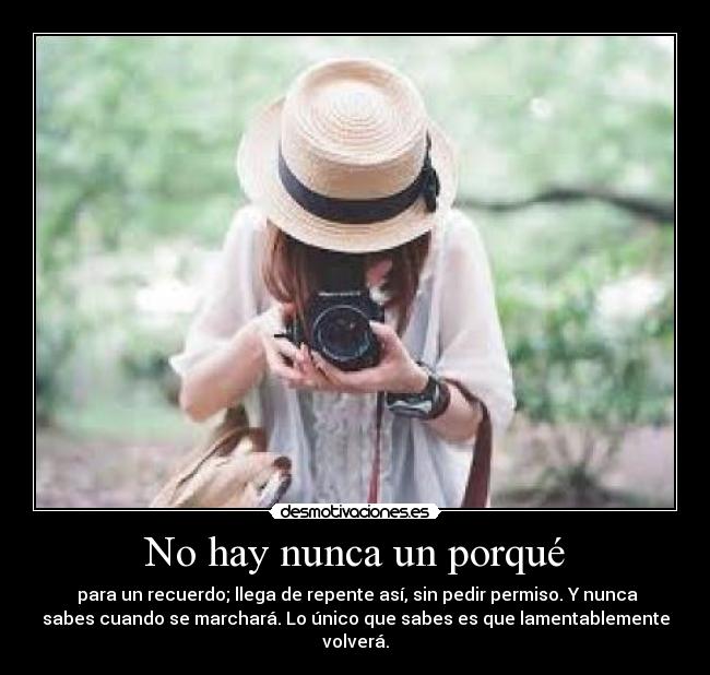No hay nunca un porqué -