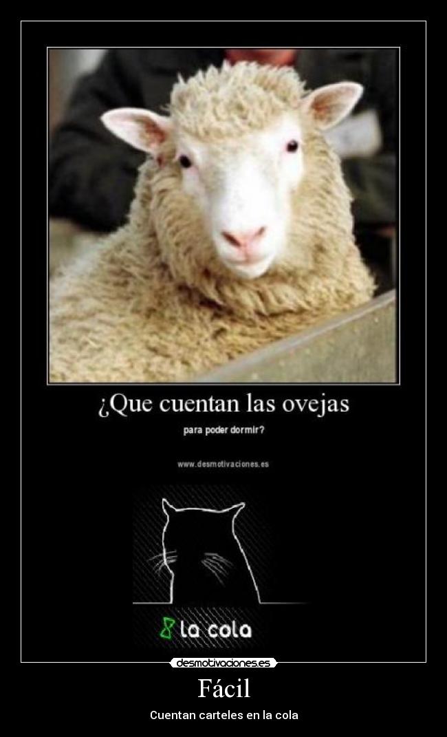 Fácil - Cuentan carteles en la cola