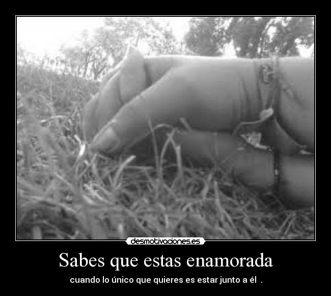 Sabes que estas enamorada -