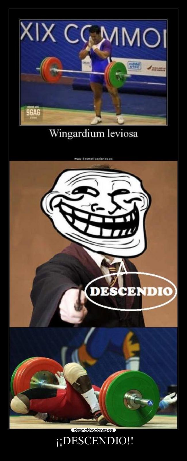 carteles descendio harry potter wingardium leviodsa antitrollxd troll face desmotivaciones