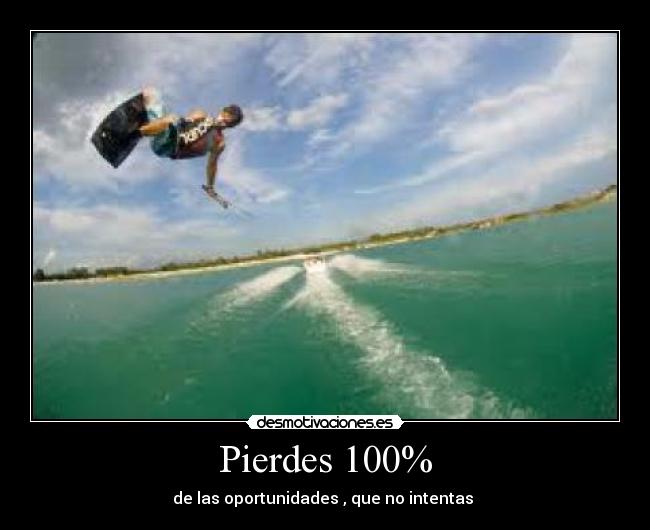 Pierdes 100% - de las oportunidades , que no intentas