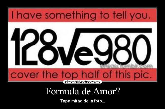 Formula de Amor? - Tapa mitad de la foto...