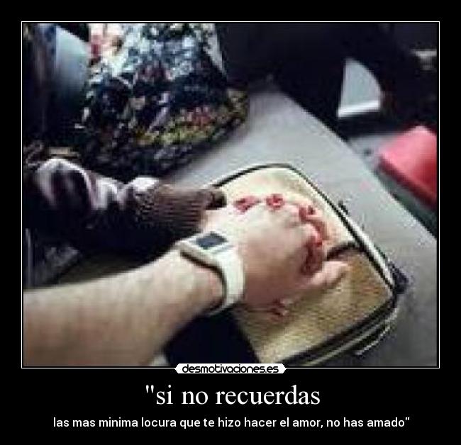 si no recuerdas - las mas minima locura que te hizo hacer el amor, no has amado